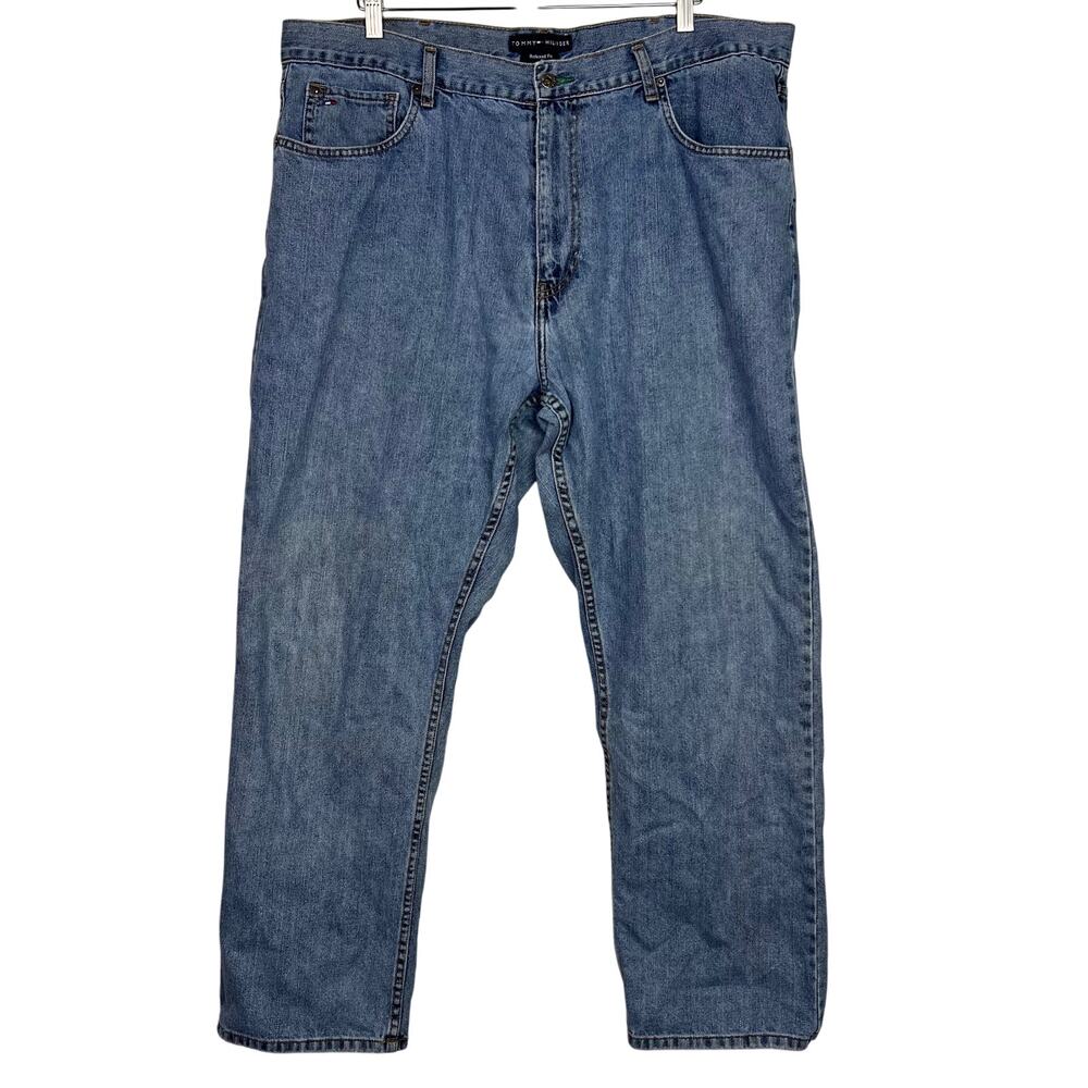 Tommy Hilfiger Jeans Mens Size 40x30‎ Relaxed Fit Light Wash Blue Denim